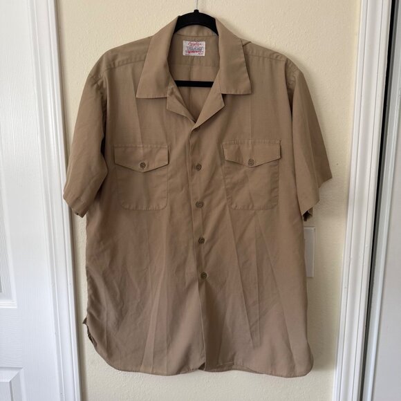 Vintage Creighton Button Down Shirt  USA Size 16 1/2/ L Uniform Style - Picture 1 of 4